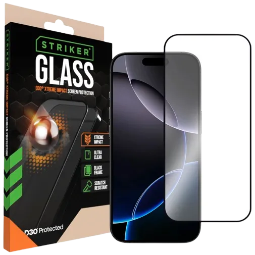 Striker D3O Tempered Glass Edge To Edge Screen Protector Apple iPhone 16/17 Pro Max