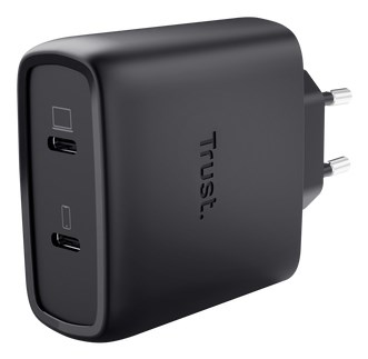 Trust Maxo 65W 2-Port USB-C GaN Charger 25525 Black