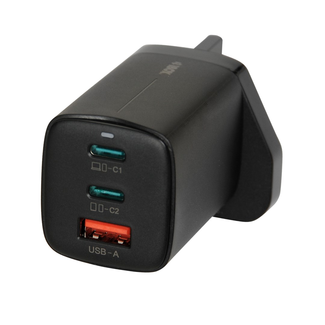 iBOX C-65 Black, GaN 65W universal charger UK plug ILUC65BUK 65 W