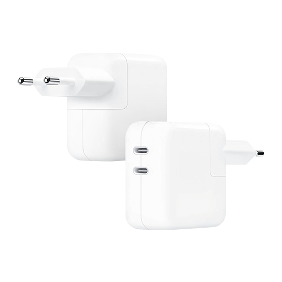 Apple Dual USB-C Power Adapter MW2K3ZM/A, 35 Watt Charger