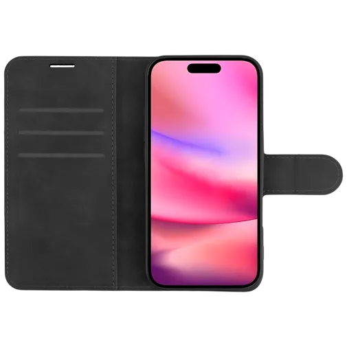 Just in Case Pu-Leather Premium Book Case Black Apple iPhone 16