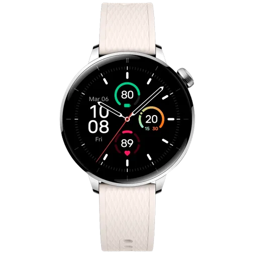 OnePlus Watch 3 43mm Silver (White Rubber Strap)
