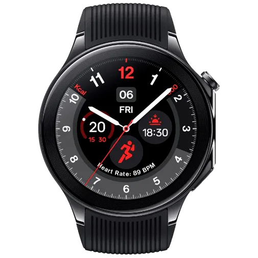 OnePlus Watch 2 Black (Black Rubberen Strap)