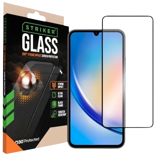 Striker D3O Tempered Glass Edge To Edge Screen Protector Samsung Galaxy A34 5G