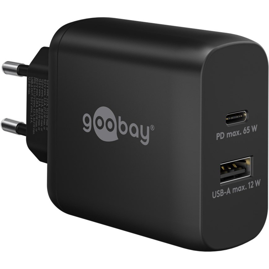 goobay USB-C dual PD GaN 65 W Fast charger 65409