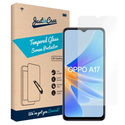 Just in Case Tempered Glass Clear Screen Protector OPPO A17