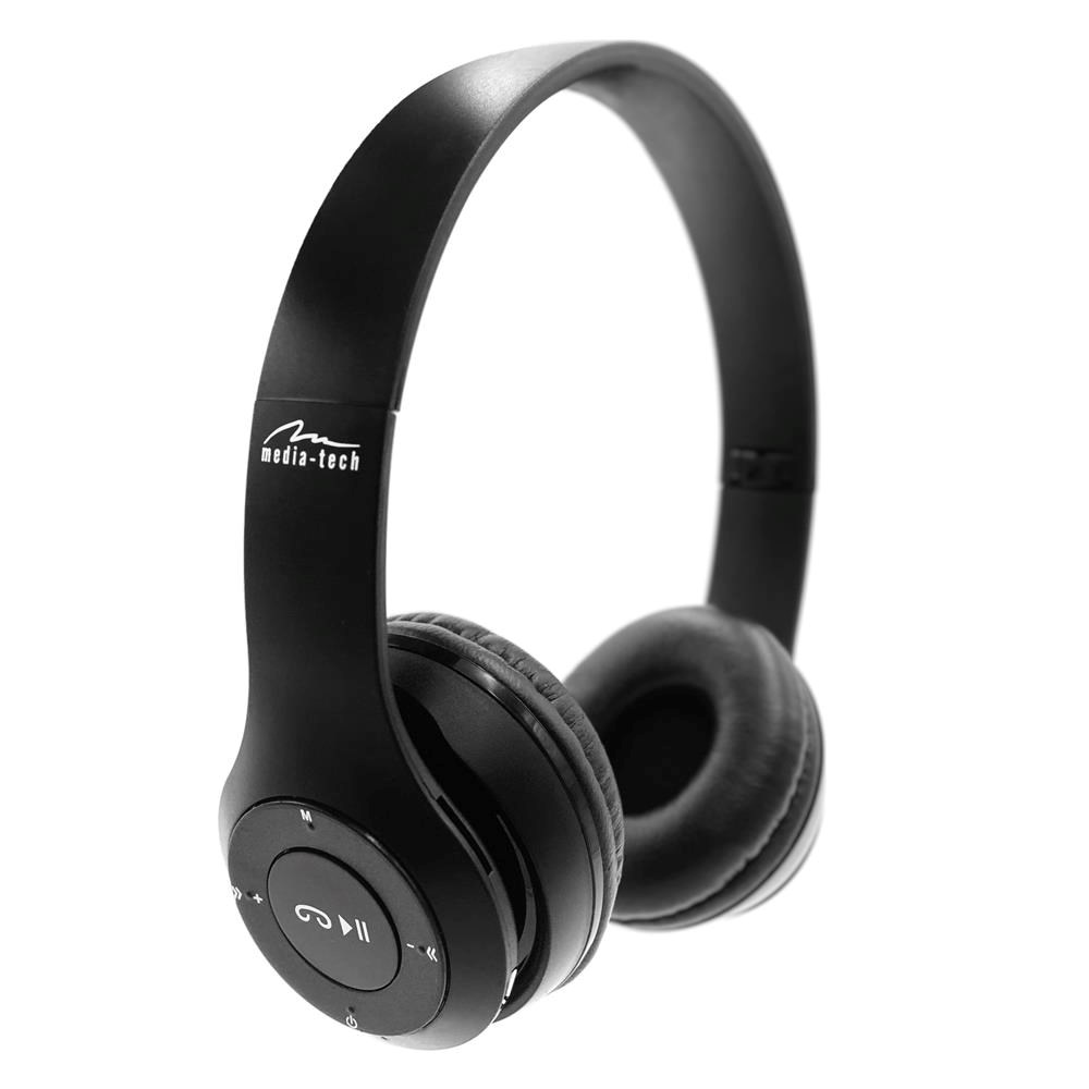 MEDIA-TECH EPSILION BT MT3591 Wireless headphones Bluetooth 4.2 Microphone Radio FM Black Ear hook