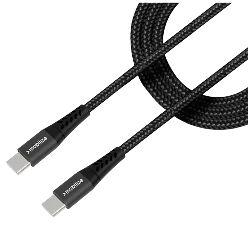 Mobilize USB-C - USB-C Nylon Cable 1 Metre Black