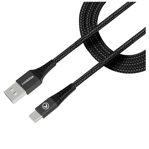 Mobilize USB - USB-C Nylon Cable 1 Metre Black