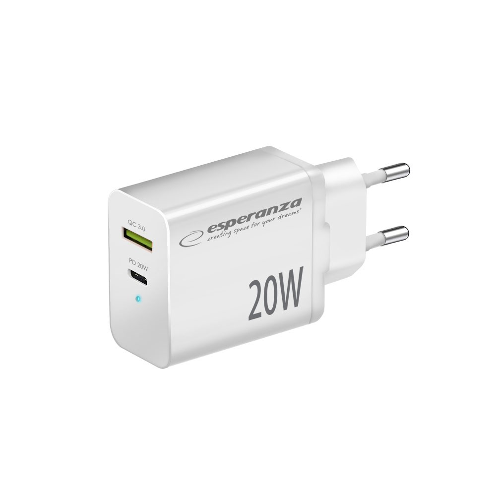 Esperanza EZC105W mains charger 20W White