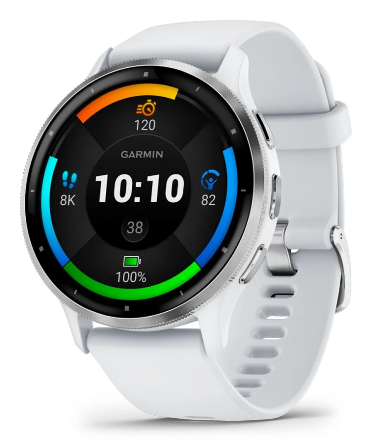 Garmin Venu 3 3.56 cm (1.4") AMOLED 45 mm Digital 454 x 454 pixels Touchscreen Silver, White Wi-Fi GPS (satellite) 010-02784-00 1.4 in