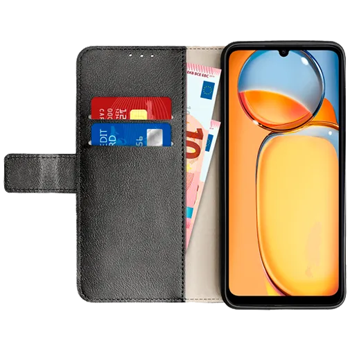Just in Case Pu-Leather Book Case Black Xiaomi Redmi 13C