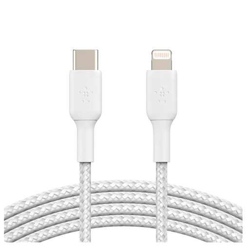 Belkin Boost Charge Lightning - USB-C Braided Cable 1 Meter White