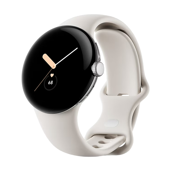 Watch Google Pixel Watch LTE 41mm Polished Silver Case with Sport Band - Chalk GA04305-GB