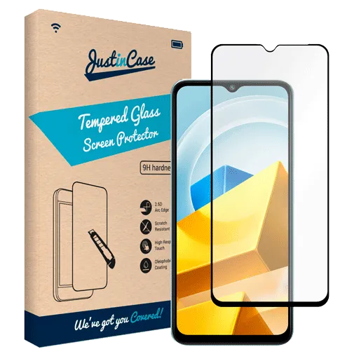Just in Case Tempered Glass Edge To Edge Screen Protector Poco M5
