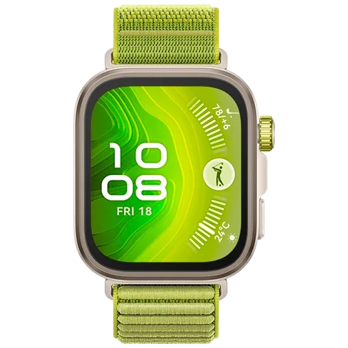 Huawei Watch Fit 4 Pro Gold (Green Nylon Strap)