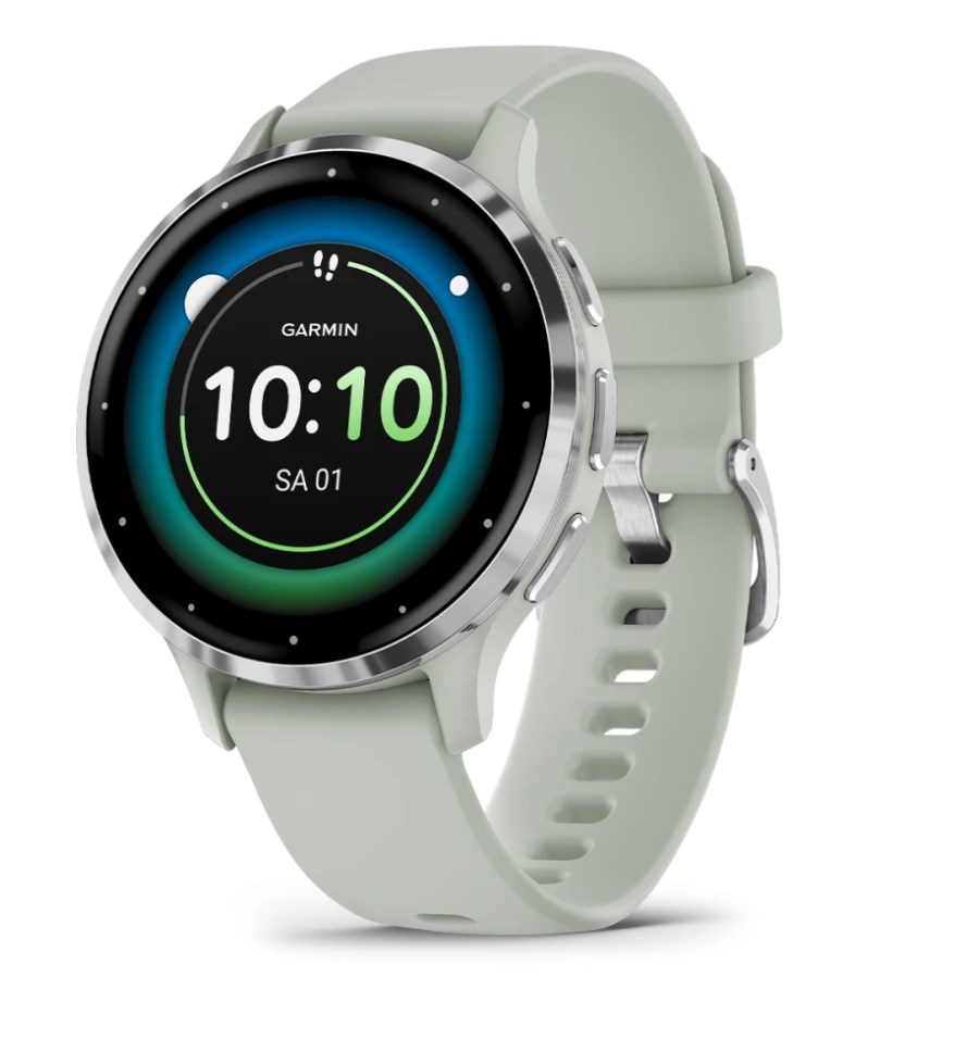 Garmin Venu 3S 3.05 cm (1.2") AMOLED 41 mm Digital 390 x 390 pixels Touchscreen Grey, Silver Wi-Fi GPS (satellite) 010-02785-01 1.2 in