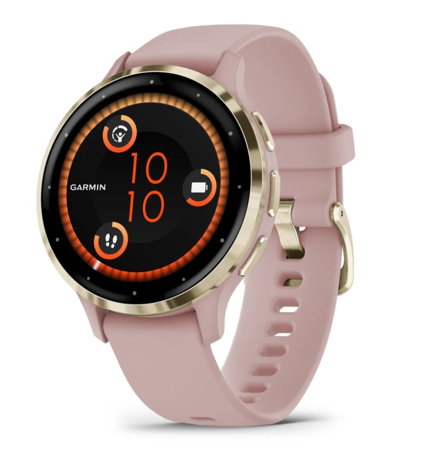 Garmin Venu 3S 3.05 cm (1.2") AMOLED 41 mm Digital 390 x 390 pixels Touchscreen Gold, Rose Wi-Fi GPS (satellite) 010-02785-03 1.2 in