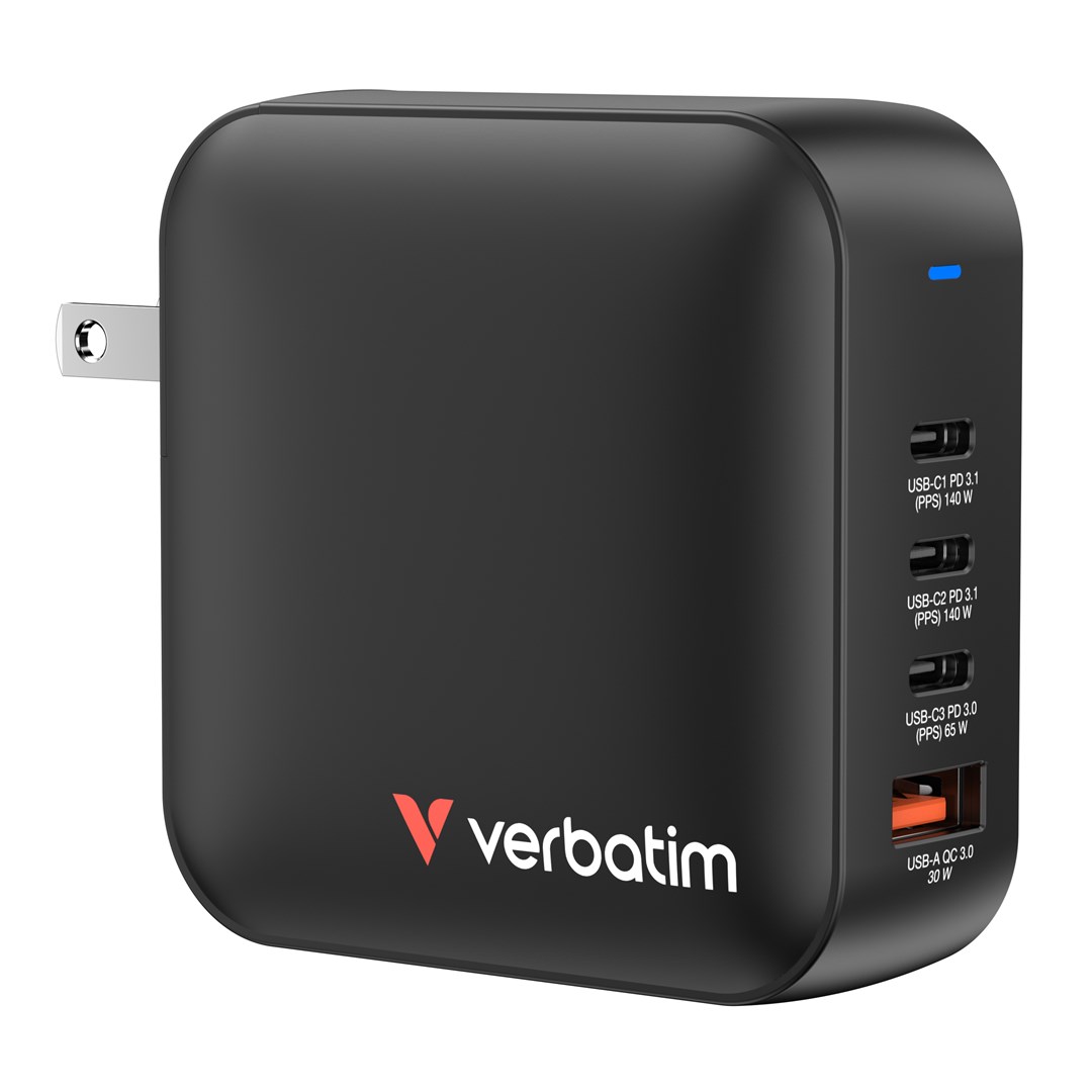 Verbatim Mini GaN 165 W 4-port Charger 32216