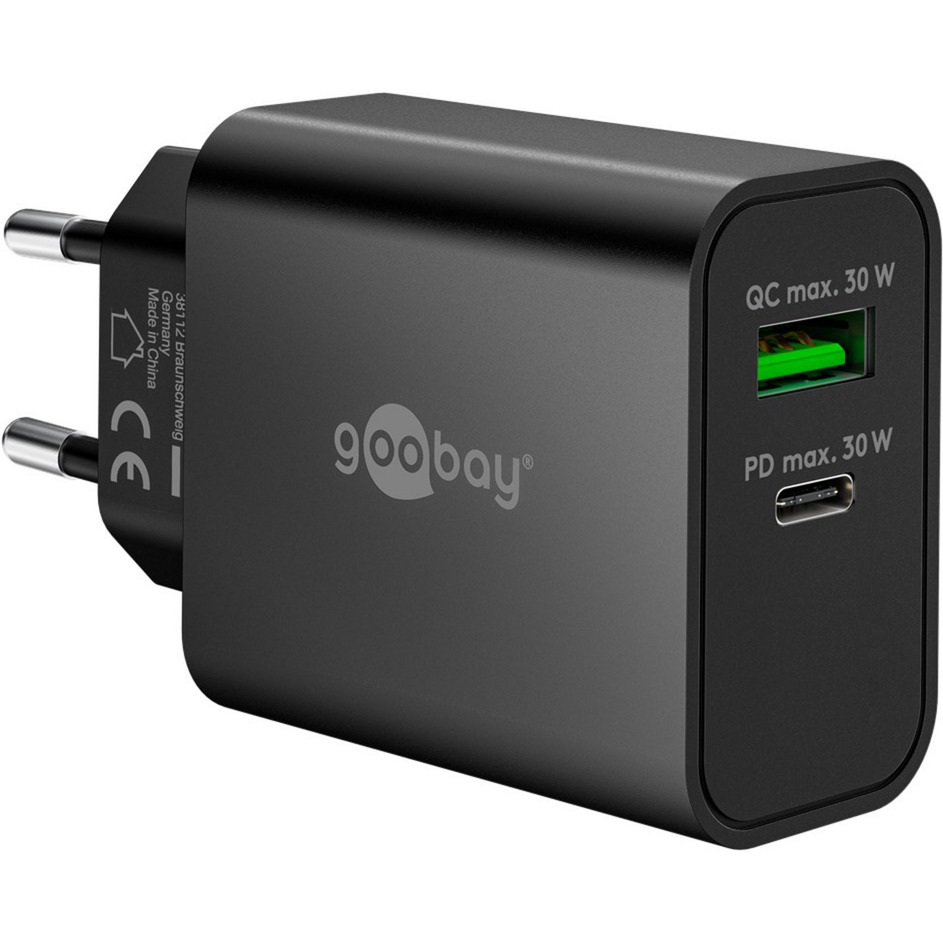 goobay USB-C PD GaN dual 30 W Fast charger 75335