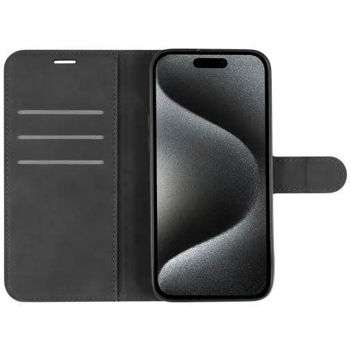 Just in Case Pu-Leather Premium Book Case Black Apple iPhone 16 Pro