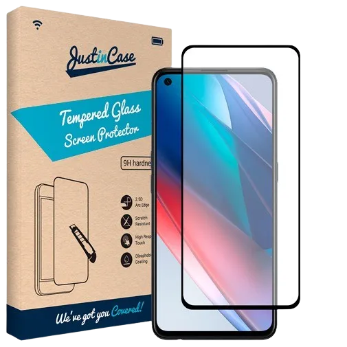 Just in Case Tempered Glass Edge to Edge Screenprotector Oppo Find X3 Lite