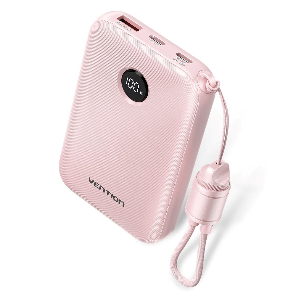 Vention 10000mAh Powerbank 2xUSB-C 1xUSB-A 22.5W, pink FKAP0-C