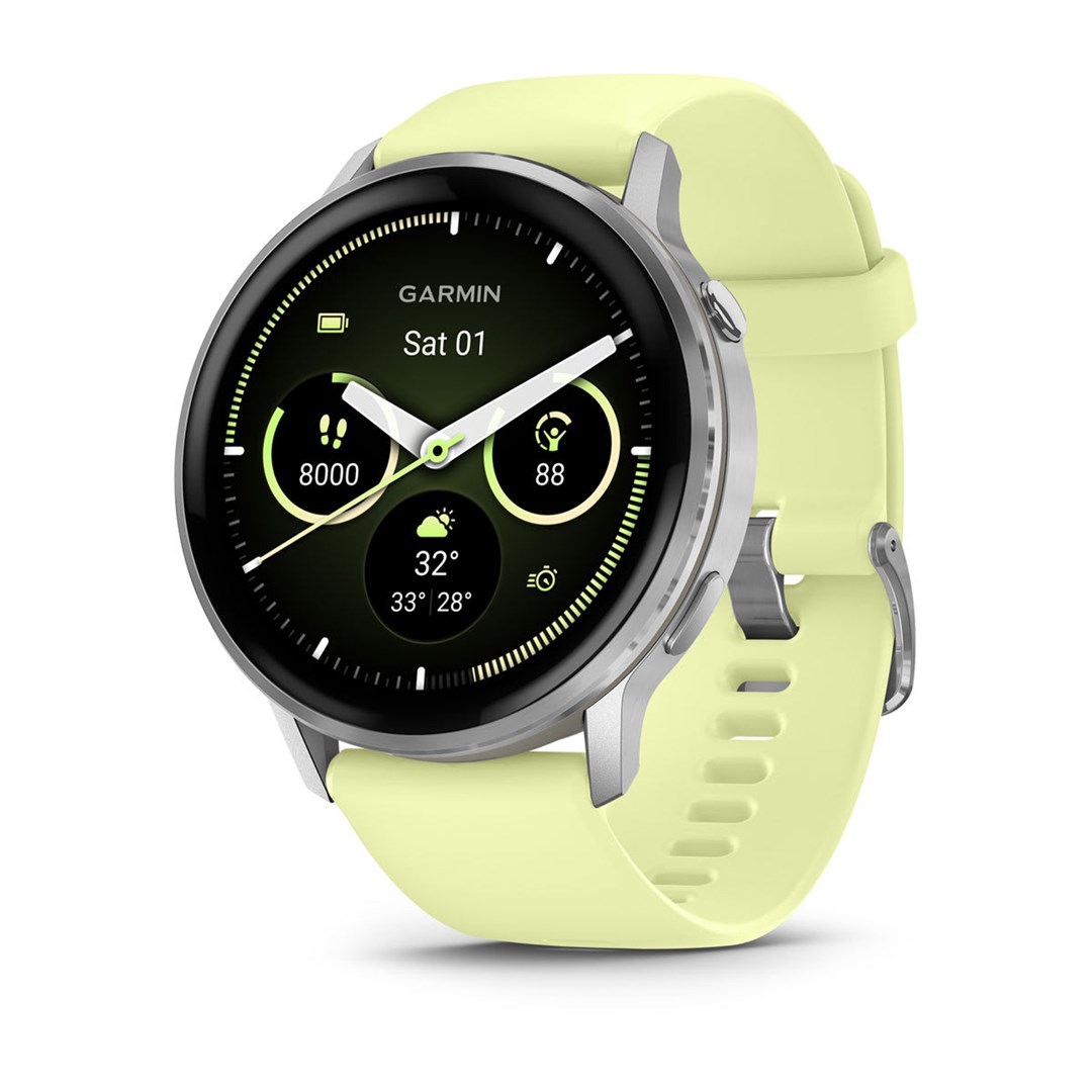 Garmin Venu 010-03014-02 smartwatch / sport watch 3.56 cm (1.4") AMOLED 45 mm Digital 454 x 454 pixels Touchscreen Silver Wi-Fi GPS (satellite) 1.4 in