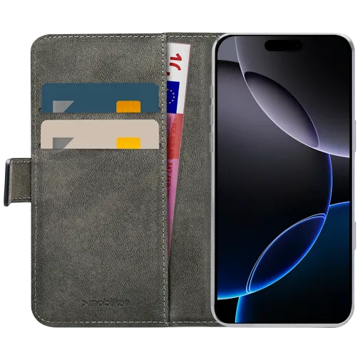 Mobilize Pu-Leather Book Case Black Apple iPhone 16 Pro Max