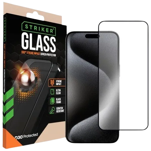 Striker D3O Tempered Glass Edge To Edge Screen Protector Apple iPhone X/XS/11 Pro