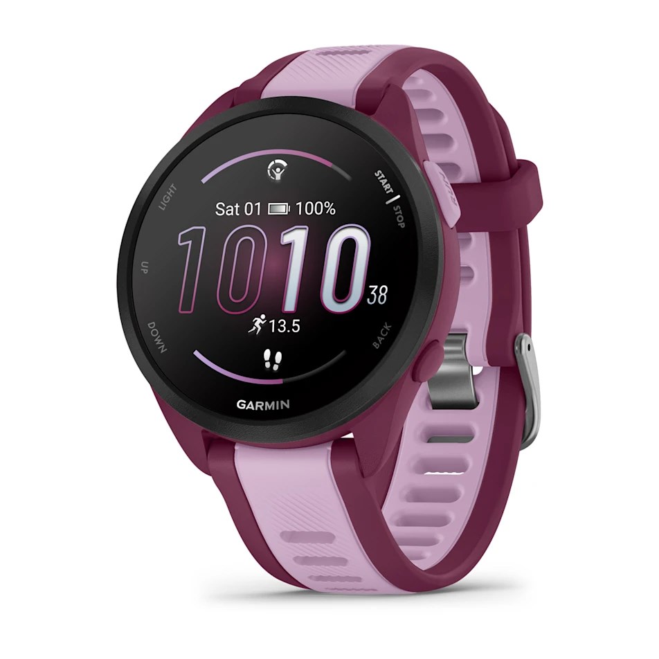 Garmin Forerunner 165 Music 3.05 cm (1.2") AMOLED 43 mm Digital 390 x 390 pixels Touchscreen Purple GPS (satellite) 010-02863-33 1.2 in