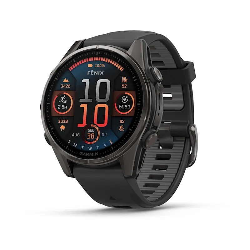 Garmin fenix 8 3.3 cm (1.3") AMOLED 43 mm Digital 416 x 416 pixels Touchscreen Black Wi-Fi GPS (satellite) 010-02903-21 1.3 in