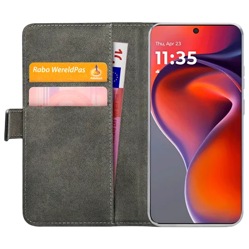 Mobilize Pu-Leather Book Case Black Motorola Moto G15/G15 Power