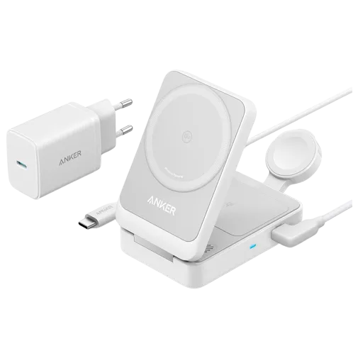 Anker MagGo 3-In-1 Foldable Wireless Charger 15W White