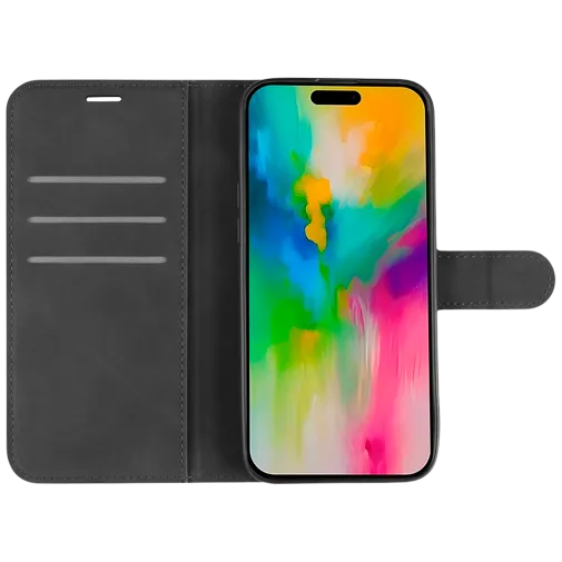 Just in Case Pu-Leather Premium Book Case Black Apple iPhone 16 Pro Max