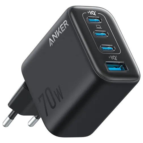 Anker Zolo 3-USB-C + USB-A Fast Charger 70W Black