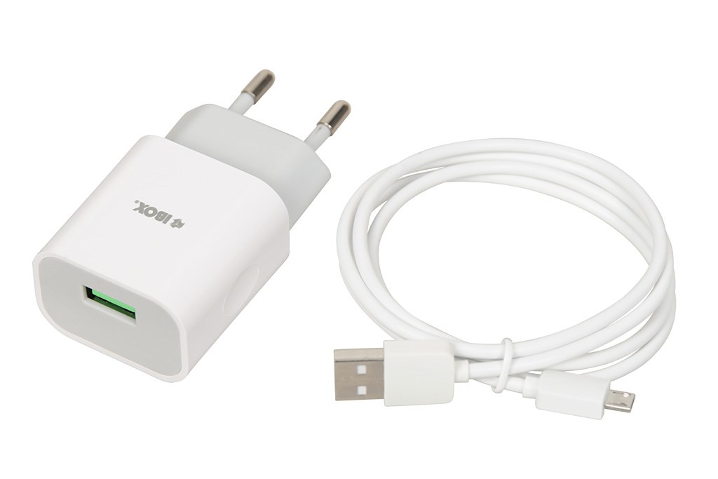 Power charger iBOX C-41 USB 2A, 1 USB port, microUSB cable, White (ILUC41W)