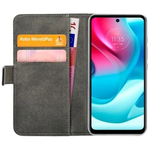 Mobilize PU-leather Book Case Black Motorola Moto G60s