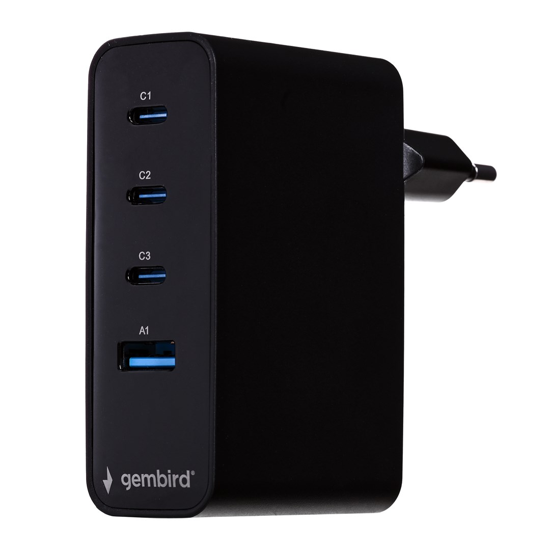 Gembird TA-UC-PDQC100LCD-01-BK mobile device charger Laptop, Smartphone Black AC Fast charging Indoor