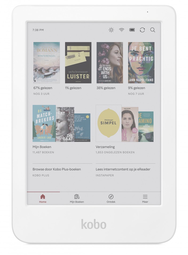 Kobo Clara Colour e-book reader Touchscreen 16 GB Wi-Fi White (N367-KU-WH-K-CK) 6 in 1448 x 1072