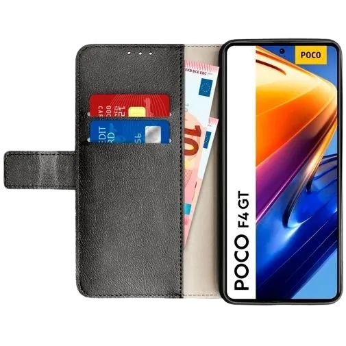 Just in Case Pu-Leather Book Case Black Poco F4 Gt