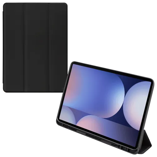 Mobilize Pu-Leather Solid Folio Book Case Black Samsung Galaxy Tab S9+/S9 FE+/S10+