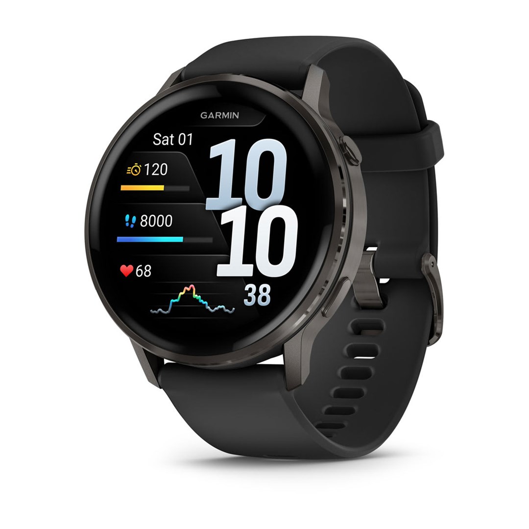Garmin Venu 4 3.56 cm (1.4") AMOLED 45 mm Digital 454 x 454 pixels Touchscreen Black Wi-Fi GPS (satellite) 010-03014-00 1.4 in