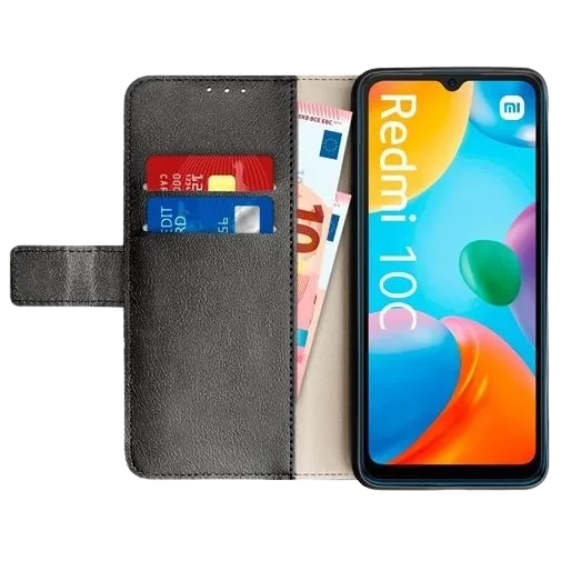 Just in Case Pu-Leather Book Case Black Xiaomi Redmi 10C