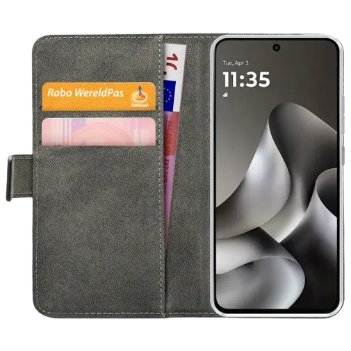 Mobilize PU-Leather Book Case Black Motorola Moto G47