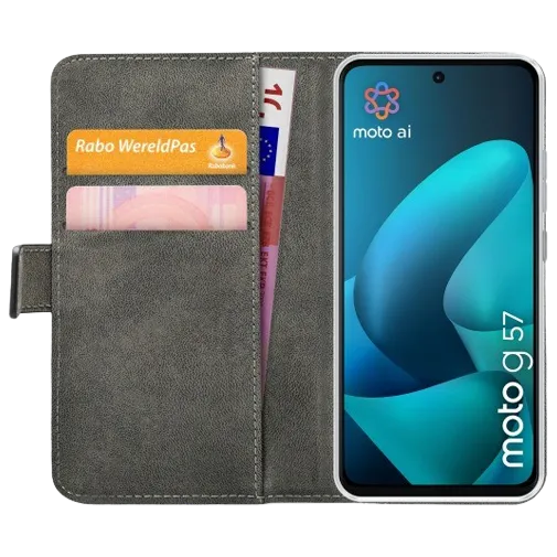 Mobilize PU-Leather Book Case Black Motorola Moto G57
