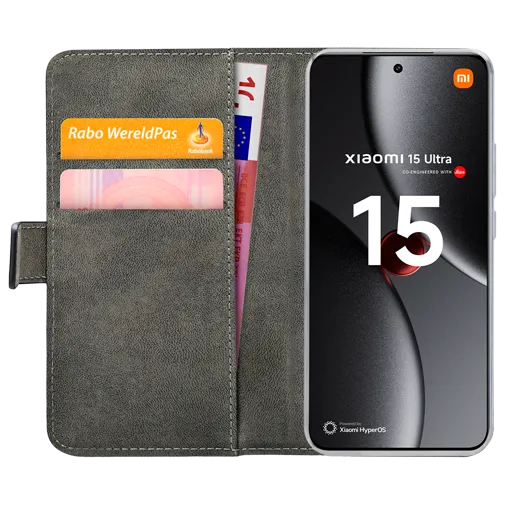 Mobilize Pu-Leather Book Case Black Xiaomi 15 Ultra