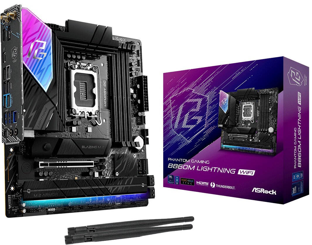 ASRock B860M Lightning WiFi Motherboard 90-MXBQG0-A0UAYZ