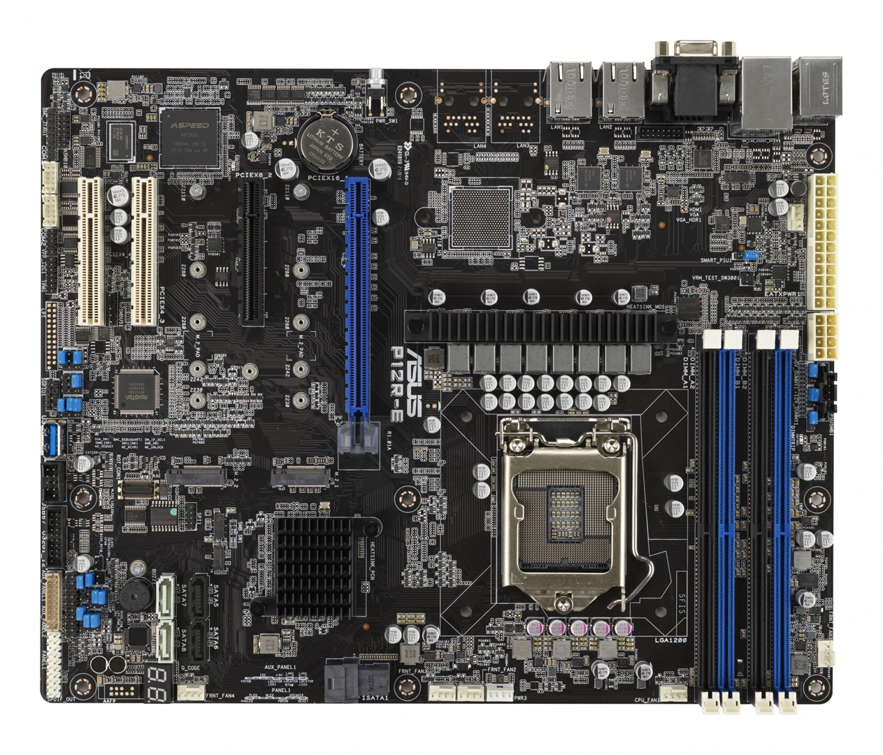 ASUS P12R-E Intel C256 LGA 1200 (Socket H5) ATX server motherboard 90SB0A90-M0UAY0 DDR4
