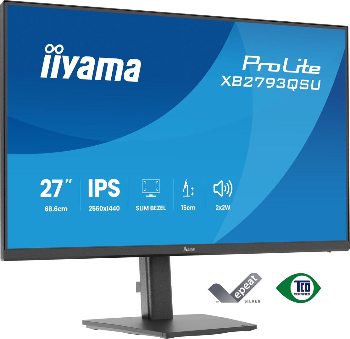 iiyama ProLite XB2793QSU-B1 LED monitor HDMI 1.4 x1 / DisplayPort x1 27 in 2560x1440 IPS 75 Hz